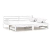 Solid Pinewood Pull-out Day Bed Wooden Sleepover Sofa Bed Multi Colours vidaXL