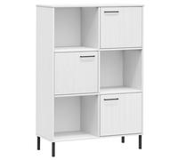 Solid Wood Bookcase with Metal Legs OSLO Book Storage Multi Colours vidaXL