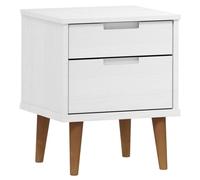 vidaXL Bedside Cabinet MOLDE White 40x35x48 cm Solid Wood Pine