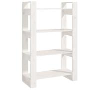vidaXL Book Cabinet/Room Divider White 80x35x125 cm Solid Wood Pine UK HOT