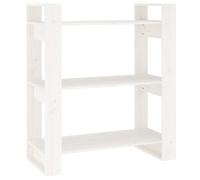 (white) vidaXL Solid Wood Pine Book Cabinet/Room Divider Storage Rack Multi Colours