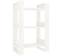 (white) vidaXL Solid Wood Pine Book Cabinet/Room Divider Storage Rack Multi Colours