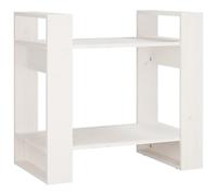 vidaXL Book Cabinet/Room Divider White 60x35x57 cm Solid Wood Pine LSO UK