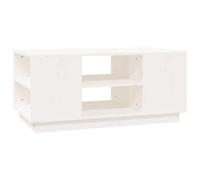 Vidaxl Coffee Table White 90X49X40.5 Cm Solid Wood Pine, White