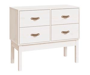 (White) vidaXL Solid Wood Pine Console Cabinet Home Sideboard Highboard Multi Colours