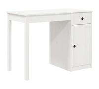 Vidaxl Desk White 100X50X75 Cm Solid Wood Pine Desks