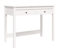(white) vidaXL Solid Wood Pine Desk with Drawers Writing Standing Desk Multi Colours