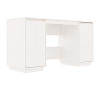 (white) vidaXL Solid Wood Pine Desk Wooden Office Writing Desk Table Multi Colours