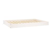 vidaXL Solid Wood Pine Dog Bed Indoor Wooden Pet Sofa Dog Seat Couch Frame Puppy Kennel Bed Pet Chair Couch Puppy Seat White 101.5x74x9 cm