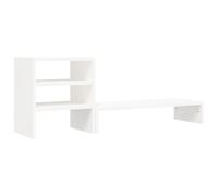 (white) vidaXL Solid Wood Pine Monitor Stand Wooden Home Screen Riser Multi Colours