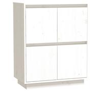 Vidaxl Sideboard White 60X34X75 Cm Solid Wood Pine