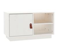 (White) vidaXL Solid Wood Pine TV Cabinet TV Console Media Unit Cabinet Multi Colours