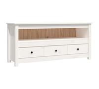 (White) vidaXL Solid Wood Pine TV Cabinet TV Stand Media HiFi Cabinet Multi Colours
