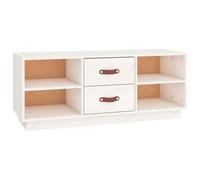 vidaXL TV Cabinet White 100x34x40 cm Solid Wood Pine
