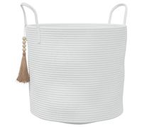 (white) vidaXL Storage Basket Laundry Basket Washing Basket Laundry Hamper Cotton