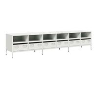 vidaXL TV Cabinet White 202x39x43.5 cm Cold-rolled Steel