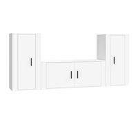 vidaXL 3 Piece TV Cabinet Set White Engineered Wood, White