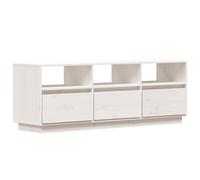 Vidaxl Tv Cabinet White 140X37X50 Cm Solid Wood Pine, White