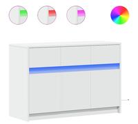 vidaXL TV Cabinet with LED Stand - Black Engineered Wood, 91 x 34 x 61 cm, RGB Lights, Ample Storage - For Living Room/Bedroom