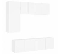 (white) vidaXL TV Wall Units 5 Piece Floating TV Unit Cabinet Engineered Wood