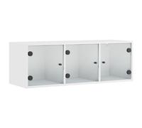 vidaXL Wall Cabinet with Glass Doors White 102x37x35 cm