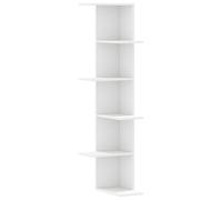 vidaXL Wall Corner Shelf White 36.5x36.5x140 cm Engineered Wood
