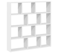 (white) vidaXL Wall Cube Shelf Floating Storage Shelf 12 Compartments Engineered Wood