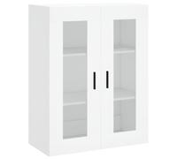 (white) vidaXL Wall Mounted Cabinet Cupboard Side Cabinet Smoked Oak Engineered Wood