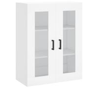 vidaXL 2 Glass Door White Wall Mounted Cabinet - Size: 90 x 69.5 x 34cm - Wilko
