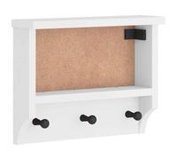 (white) vidaXL Wall-mounted Coat Rack SANDNES 45x12x35 cm Solid Wood Pine