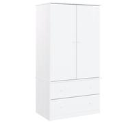 (white) vidaXL Wardrobe Closet Clothes Storage Organiser Armoire ALTA Solid Wood Pine
