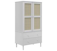Wardrobe Clothes Storage Cabinet SENJA Rattan Look Solid Wood Pine vidaXL
