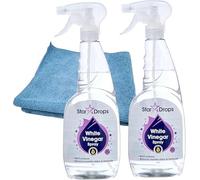 White Vinegar Cleaning Spray Bundle With 2x Stardropss White Vinegar Spray 750ml Bottle & Microfiber Cleaning Cloth