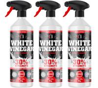 White Vinegar Cleaning Unscented 3000 Ml - 3 X 1 Litre 30% Multi-Purpose Cleaner, Limescale Remover, Descaler, Patio Cleaner