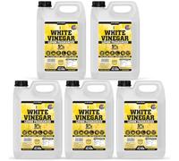 White Vinegar Lemon Fragranced 5 Litre | 5% Acidity Food Grade Vinegar | Acetic Acid Free | Multipurpose Cleaning, Descaling, Pickling, Cooking & Household Use (Pack of 5)