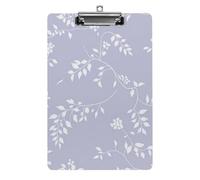 White Vines On Lavender Background A4 Acrylic Clipboard for Papers Writing Planner, Office Wall Mounted Large Capacity Organizer