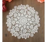 White Vintage Crochet Doilies 6 Inches Round Cotton Handmade Lace Placemats Doilies For Tables Kitchen Dining Room Party Wedding Birthday Dressers Decoration (Hydrangea)