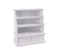White Vintage Dollhouses Bookcase 1/12 Scale Tiny Shelf For Kids Toy Storage And Display