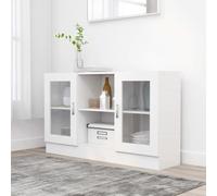 White Vitrine Cabinet with Glass & 2 Doors, 120x30.5x70 cm