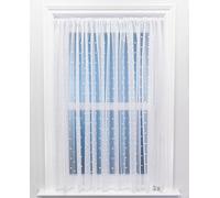 White Voile Net Curtain with Polka Dot Design - Three Metre Width (Drop 122cm (48”)) - Sheer Semi Transparent Slot Top Privacy Drapes
