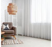 White Voile, Semi-Transparent Curtains with Ruffle Tape and Lead Tape, Airy, Modern and Durable for Any Window, Curtains and Curtain Systems Online Shop (240 x 200 cm (H x W)