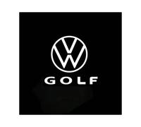 (White VW GOLF, With Wire) 2PCS for VW Mk5 MK6 MK7 Passat B6 B7 B8 B9 C6 C7 C8 Tiguan GTI GTD GTE Touareg CC car LED logo door projection welcome light