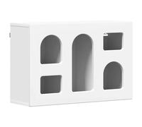 White Wall Cabinet Made of Wood Material with 5 Shelves 60 x 20 x 40 cm Space Saving for Kitchen, Bathroom, Hallway, Modern Storage Space, Robust and Versatile for Living Room and Bedroom