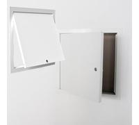 White Wall Hatch Access Door Aluminum Attic Access Door with Keys for Plumbing & Electrical Cables & Wiring Meter Boxes/Service((WxH) 18x28in/45x70cm)
