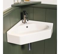 White Wall Hung Corner Traditional Basin 553mm - Elton