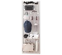 White Wall Mount Pegboard nizer with 10 Hoo - Metal Tool STO Solut for Worhop Craft Room Kitchen - 120x50cm Display Board