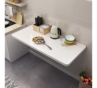 White Wall Mounted Folding Workbench & Breakfast Bar Table Space Saving Computer Desk for Home Office Garage Shed Laundry Room & Kitchen Dining Versatile Workstation