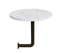 White Wall-Mounted Round Table Space-Saving Bar & Dining Table for Cafe Kitchen Home Office Bakery - Petite Hanging Workshop Desk