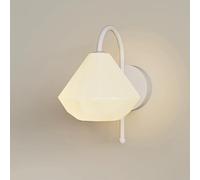 White Wall Sconce Lighting Fixture Cream LED Decor Wall Light Fixture 7W Diamond Shape Art Wall Light PE Shade, Contemporary Creative Bedside Wall Mount Lamp For Bedroom Li