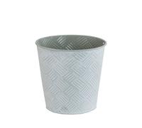 White Wash Cross Hatch Grey Zinc Pot